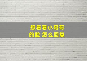 想看看小哥哥的脸 怎么回复